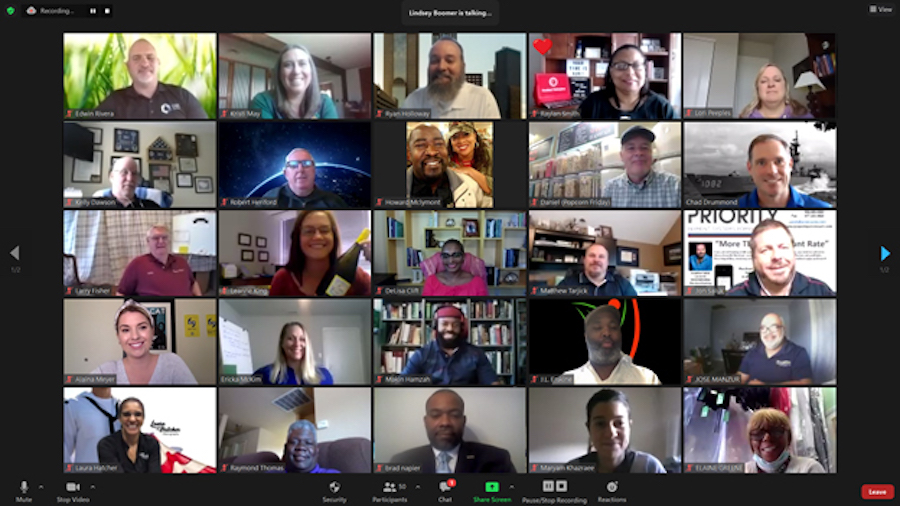 Picture shows on of the Zoom screens from the class